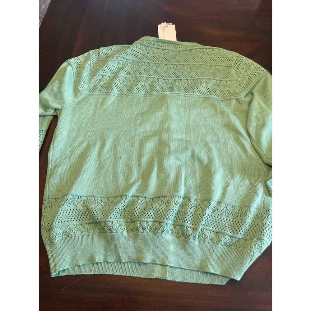 Grace Karen V neck cardigan sweater green NWT Large - Picture 6 of 6
